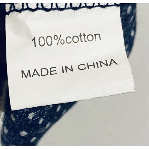 Glory Star Dress Womens Small Navy Blue Polka Dot Corset Pleated Retro Milkmaid - Picture 6 of 7